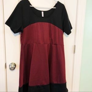 maroon and black dress